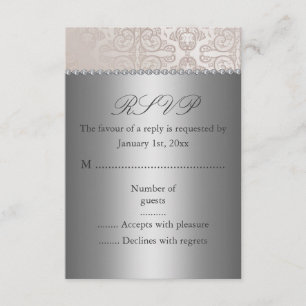 Silver/Creme RSVP-Karte RSVP Karte
