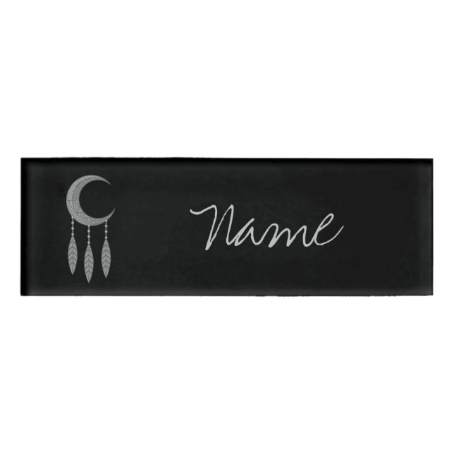 Silver Crescent Moon Federn Thunder_Cove  Namenschild (Vorderseite)