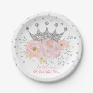 Silver Crown Blush Pink Royal Princess Pappteller