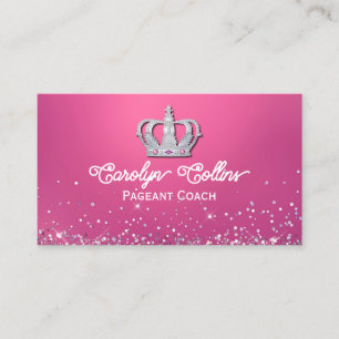Silver Crown Pageant Coach Business Card Visitenkarte