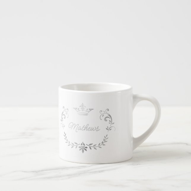 Silver Crown Wappen Personalisiert Espressotasse (Rechts)