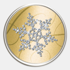 Silver Crystal Snowflake Umschlag Aufkleber