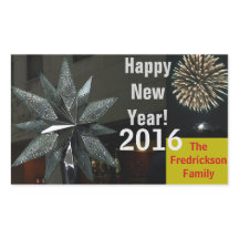 Silver Crystal Star Happy Neujahr NAME JAHR