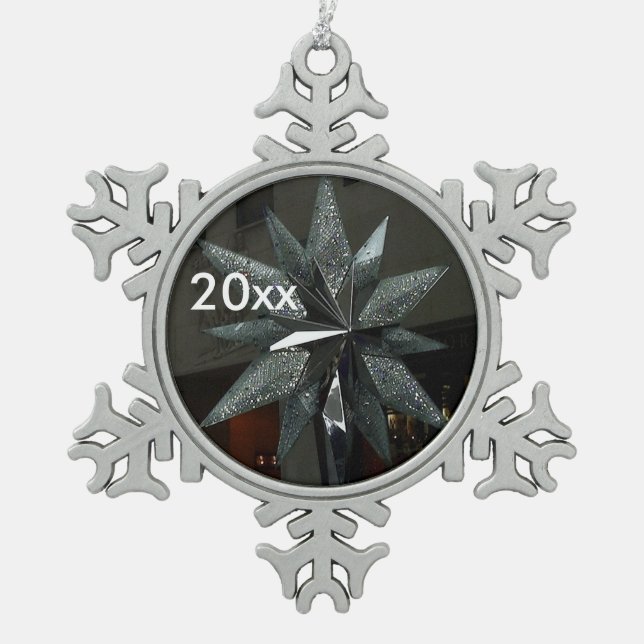Silver Crystal Star Snowflake Ornament (Vorderseite)
