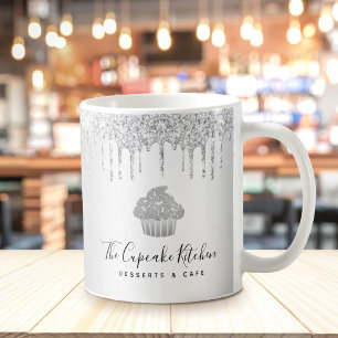 Silver Cupcake Bäckerei Konditorei Koch Glitzer Tr Kaffeetasse