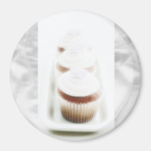 Silver Cupcake Swirl Magnete