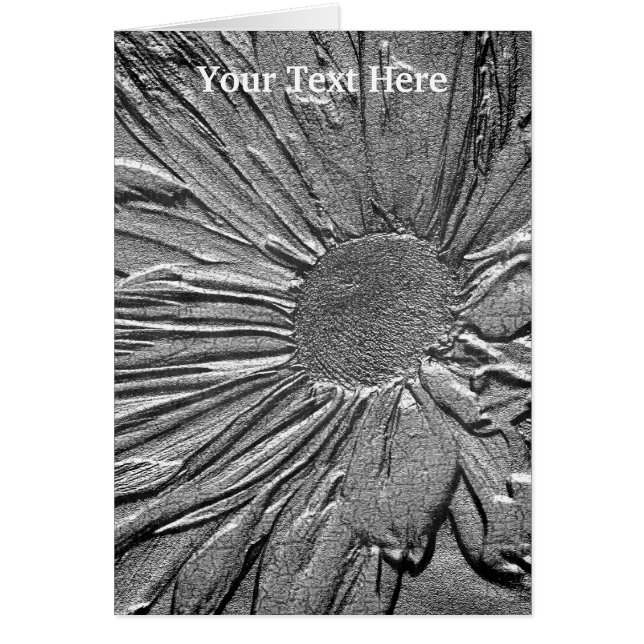 Silver Daisy Blume Art Foto Card (Vorne)