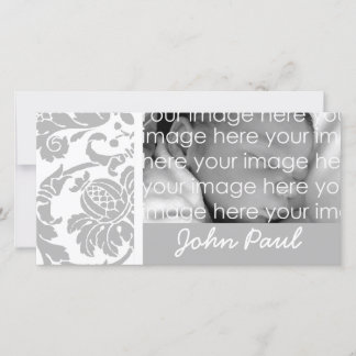 Silver Damask Foto Card