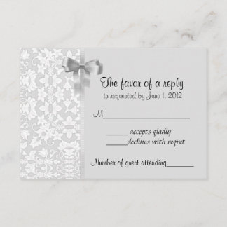 Silver Damask RSVP-Karten RSVP Karte