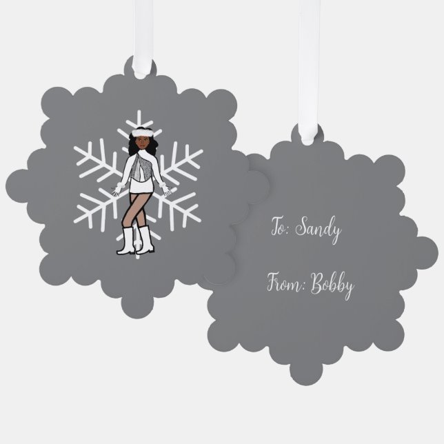 Silver Dancer Ornament Karte (Vorderseite/Rückseite)