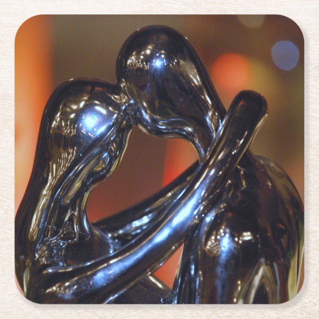 Silver Dancing Romance Rechteckiger Pappuntersetzer (Vorderseite)