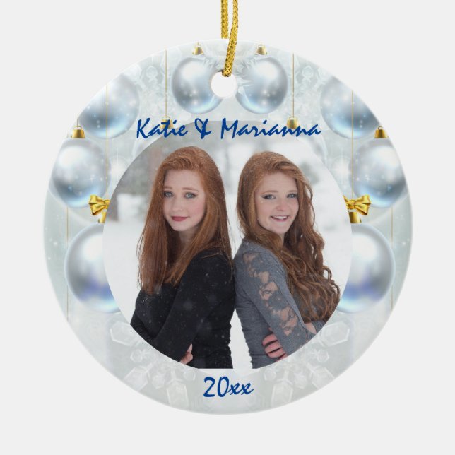 Silver Decorative Balls Weihnachten Keramik Ornament (Vorne)