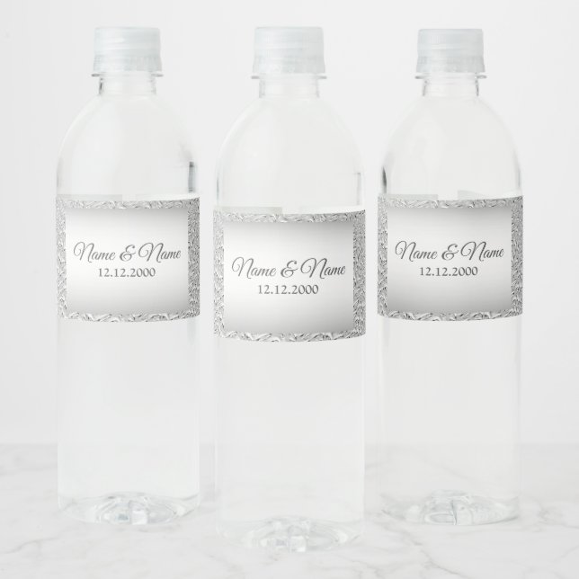 Silver Decorative Water Flasche Etikett (Flaschen)