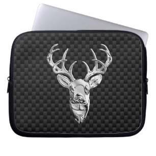 Silver Dee on Carbon Fibre Style Print Laptopschutzhülle