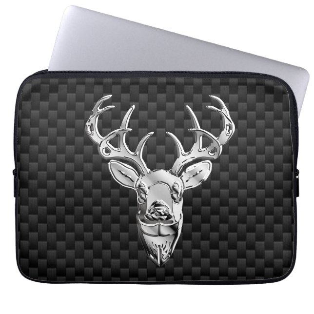 Silver Dee on Carbon Fibre Style Print Laptopschutzhülle (Vorderseite)