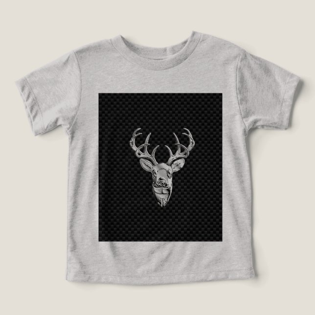 Silver Deer Buck on Carbon Fibre Style Decke (Design Vorderseite)