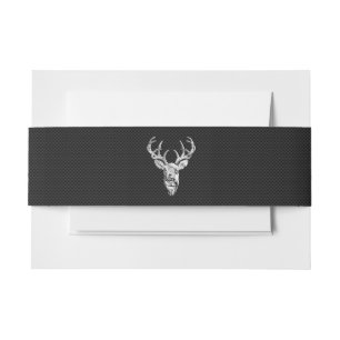 Silver Deer Graphic on Carbon Fibre Style Print Einladungsbanderole