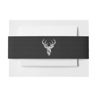 Silver Deer Graphic on Carbon Fibre Style Print Einladungsbanderole