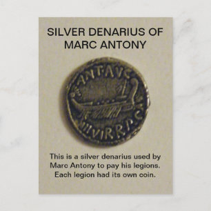 Silver Denarius von MARC ANTONY Foto Postkarte