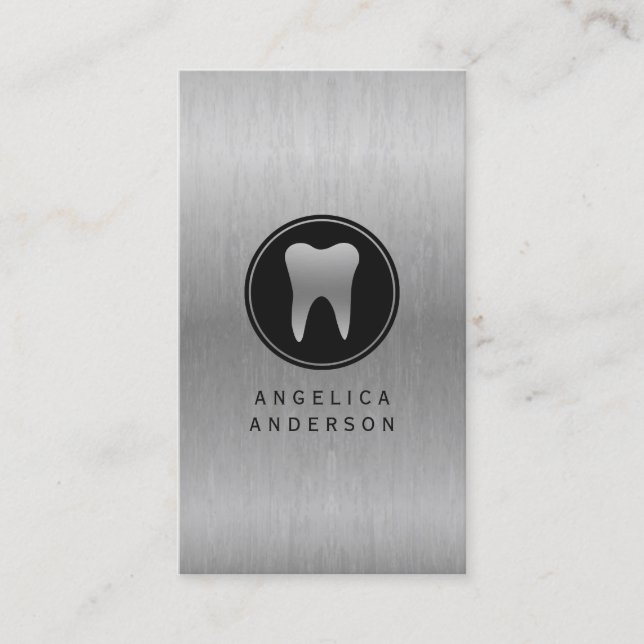 Silver Dental Business Card Visitenkarte (Vorderseite)