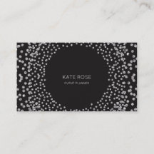 Silver Diamond Confetti Black Swarovski Crystals