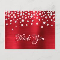 Silver Diamond Confetti Red Satin Gradient Foil