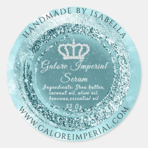 Silver Diamond Crown Blue Gerahmt Princess Royal Runder Aufkleber