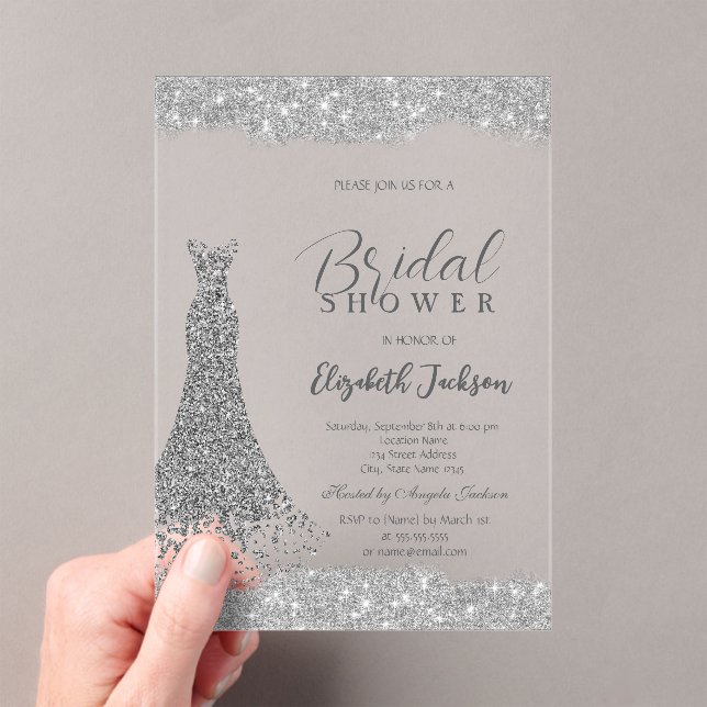 Silver Diamond Dress Sparkframe Acryleinladungen (Insitu (Handheld))