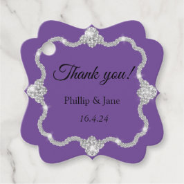 Silver Diamond Elegant Frame Gastgeschenk Hochzeit Geschenkanhänger