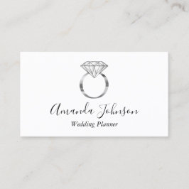 Silver Diamond Ring Wedding Planer Custom Visitenkarte