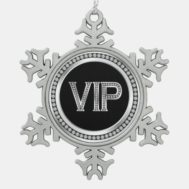 Silver Diamond VIP Weihnachten Schneeflocken Zinn-Ornament (Vorderseite)
