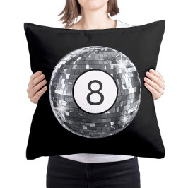 Silver Disco Ball, 8 Ball Art, Uni Girl Dorm Kissen