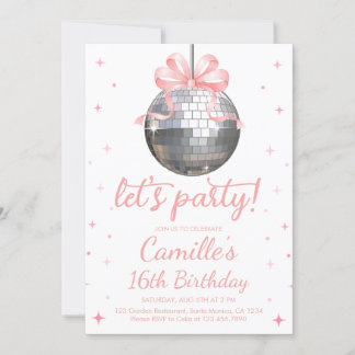Silver Disco Ball | Birthday Party Einladung