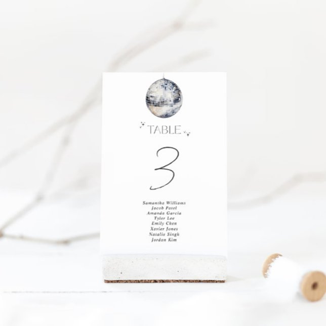 Silver Disco Ball Brautparty Tischnummer (Von Creator hochgeladen)