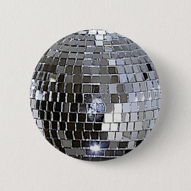 Silver Disco Ball Button (Vorderseite)