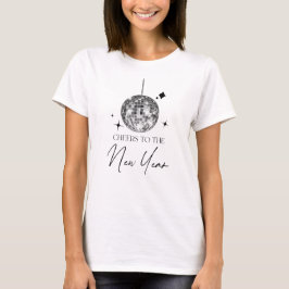 Silver Disco Ball Cheers Silvester Party T-Shirt
