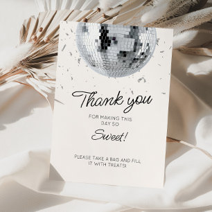 Silver Disco Ball Geburtstag Dankeskarte