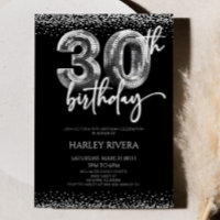 Silver Disco Ball Glitzer 30. Geburtstag Party