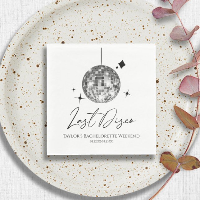 Silver Disco Ball Last Disco Junggeselinnen-Abschi Serviette (Von Creator hochgeladen)