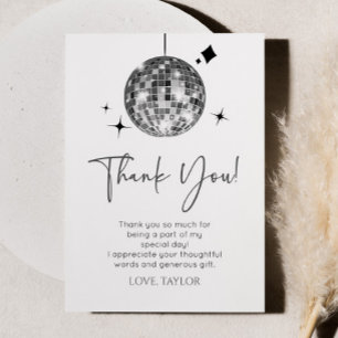 Silver Disco Ball Let's Disco Geburtstagsparty Dankeskarte