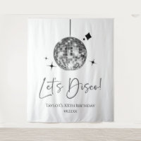 Silver Disco Ball Let's Disco Geburtstagsparty