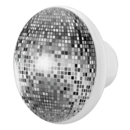 Silver Disco Ball Party Glamour Keramikknauf