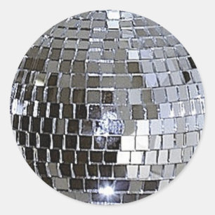 Silver Disco Ball Runder Aufkleber