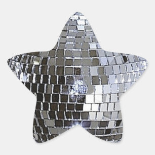 Silver Disco Ball Stern-Aufkleber
