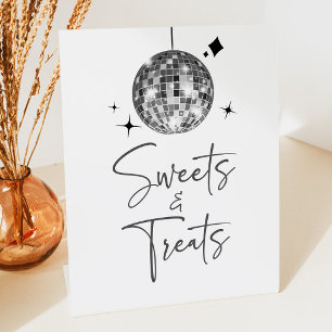 Silver Disco Ball Süßigkeiten und Leckereien Party Sockelschild