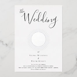 Silver Disco Ball Wedding Foil Einladung