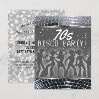 Silver Disco Dance Party | Retro 70er-Themenparty Einladung