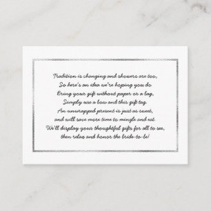 Silver Display Brautparty Insert Card + Tag