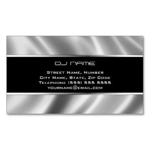 Silver DJ Magnetic Business Card Magnetische Visitenkarte