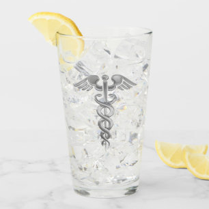 Silver Doctor oder Nurse Caduceus Glas
